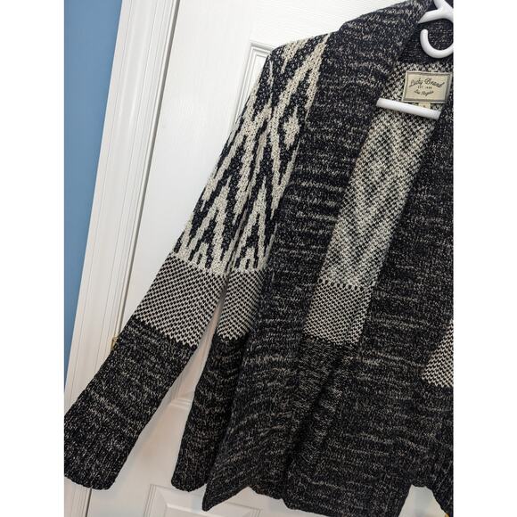 Lucky Brand Size S Cardigan Sweater Wool Southwest Boho Aztec Geometric Print - Picture 10 of 12
